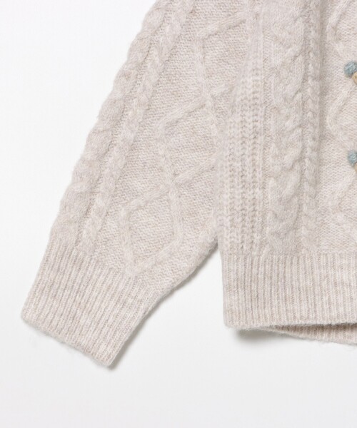 BEAMS mini（ビームスミニ）の「ポップコーン ケーブルニット 2024FW（90～150cm）（ニット/セーター・キッズ・ホワイト系その他5/ピンク・90/100/110/120/130/140/150）」の4枚目の写真