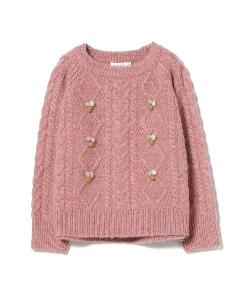 BEAMS mini（ビームスミニ）の「ポップコーン ケーブルニット 2024FW（90～150cm）（ニット/セーター・キッズ・ホワイト系その他5/ピンク・90/100/110/120/130/140/150）」の17枚目の写真