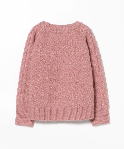 BEAMS mini（ビームスミニ）の「ポップコーン ケーブルニット 2024FW（90～150cm）（ニット/セーター・キッズ・ホワイト系その他5/ピンク・90/100/110/120/130/140/150）」の15枚目の写真
