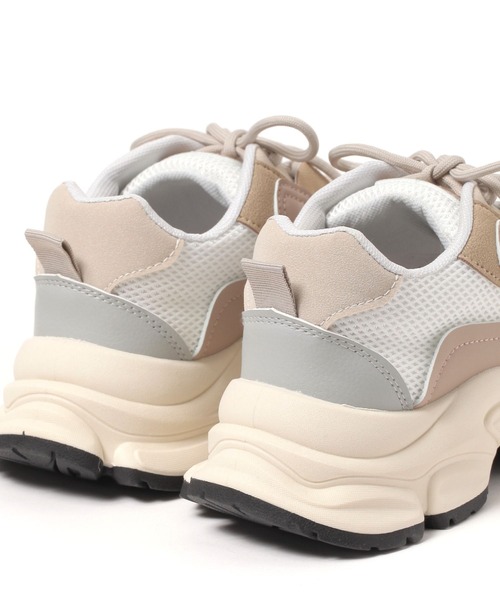 studio CLIP（スタディオクリップ）の「【消臭/抗菌防臭/クッションインソール】厚底メッシュスニーカー（スニーカー・レディース・ピンク/ベージュ/ブラック・LARGE/MEDIUM）」の15枚目の写真