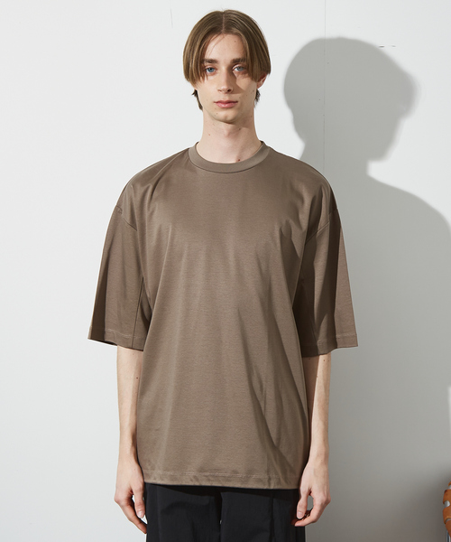 ABAHOUSE(アバハウス)の「【ドローコード】Wシルケット ドレープ Tシャツ / オーバーサイズ(Tシャツ/カットソー・メンズ・ブラック/ホワイト/モカ/レモンイエロー・46/48)」の7枚目の写真