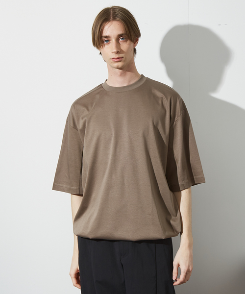 ABAHOUSE(アバハウス)の「【ドローコード】Wシルケット ドレープ Tシャツ / オーバーサイズ(Tシャツ/カットソー・メンズ・ブラック/ホワイト/モカ/レモンイエロー・46/48)」の15枚目の写真