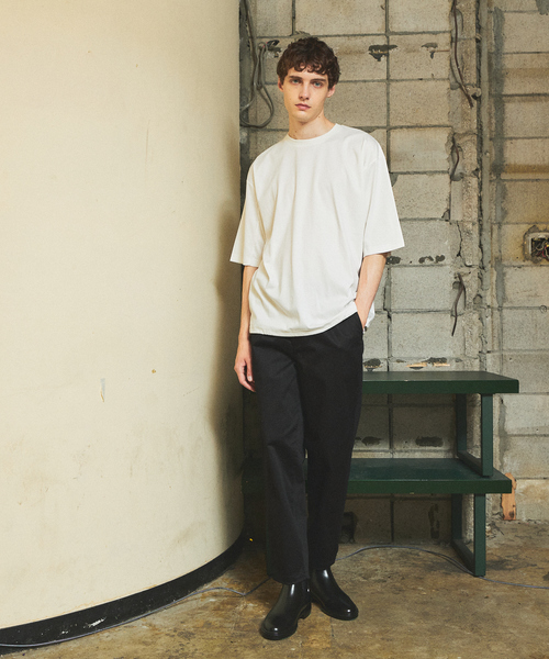 ABAHOUSE(アバハウス)の「【ドローコード】Wシルケット ドレープ Tシャツ / オーバーサイズ(Tシャツ/カットソー・メンズ・ブラック/ホワイト/モカ/レモンイエロー・46/48)」の22枚目の写真