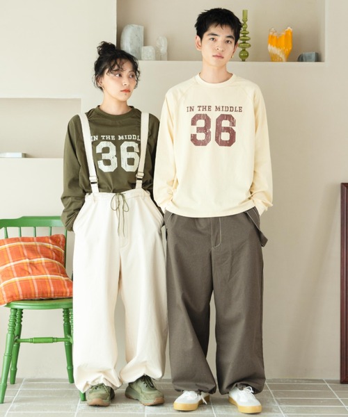 eLur（エラー）の「サスペンダー付きパラシュートパンツ（カーゴパンツ