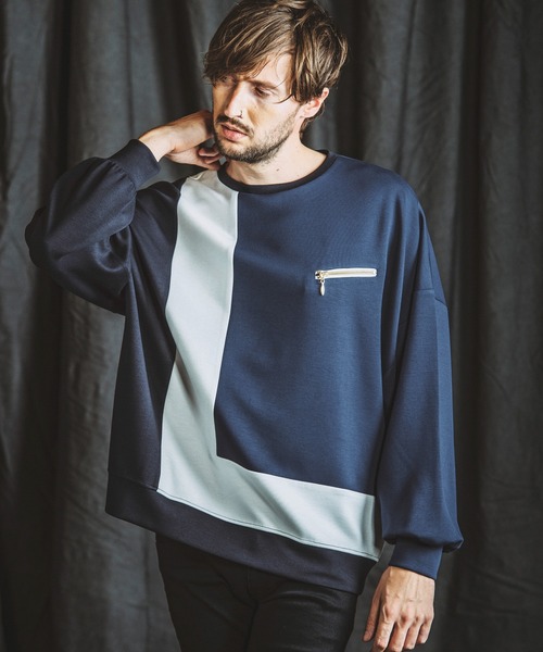 NO ID.（ノーアイディ）の「【NO ID.】Changing Zip Crew-Neck Pullover / チェンジング ジップ クルーネック プルオーバー（Tシャツ/カットソー・メンズ・ネイビー/アイボリー/ブラック・ONE SIZE）」の7枚目の写真