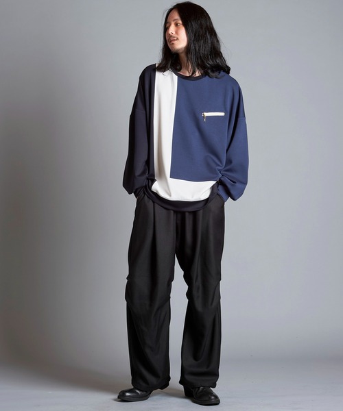 NO ID.（ノーアイディ）の「【NO ID.】Changing Zip Crew-Neck Pullover / チェンジング ジップ クルーネック プルオーバー（Tシャツ/カットソー・メンズ・ネイビー/アイボリー/ブラック・ONE SIZE）」の10枚目の写真