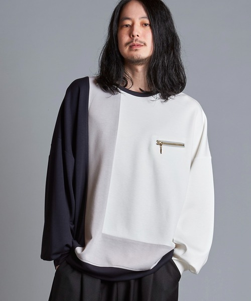 NO ID.（ノーアイディ）の「【NO ID.】Changing Zip Crew-Neck Pullover / チェンジング ジップ クルーネック プルオーバー（Tシャツ/カットソー・メンズ・ネイビー/アイボリー/ブラック・ONE SIZE）」の14枚目の写真