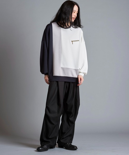 NO ID.（ノーアイディ）の「【NO ID.】Changing Zip Crew-Neck Pullover / チェンジング ジップ クルーネック プルオーバー（Tシャツ/カットソー・メンズ・ネイビー/アイボリー/ブラック・ONE SIZE）」の15枚目の写真