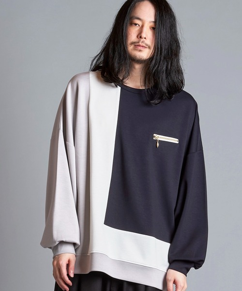 NO ID.（ノーアイディ）の「【NO ID.】Changing Zip Crew-Neck Pullover / チェンジング ジップ クルーネック プルオーバー（Tシャツ/カットソー・メンズ・ネイビー/アイボリー/ブラック・ONE SIZE）」の16枚目の写真