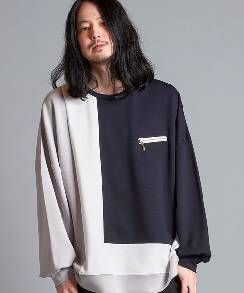 NO ID.（ノーアイディ）の「【NO ID.】Changing Zip Crew-Neck Pullover / チェンジング ジップ クルーネック プルオーバー（Tシャツ/カットソー・メンズ・ネイビー/アイボリー/ブラック・ONE SIZE）」の17枚目の写真