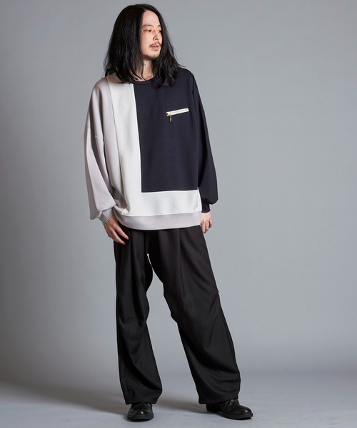 NO ID.（ノーアイディ）の「【NO ID.】Changing Zip Crew-Neck Pullover / チェンジング ジップ クルーネック プルオーバー（Tシャツ/カットソー・メンズ・ネイビー/アイボリー/ブラック・ONE SIZE）」の18枚目の写真