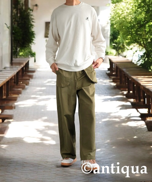 刺繍裏毛長袖プルオーバー（スウェット）｜antiqua（アンティカ）