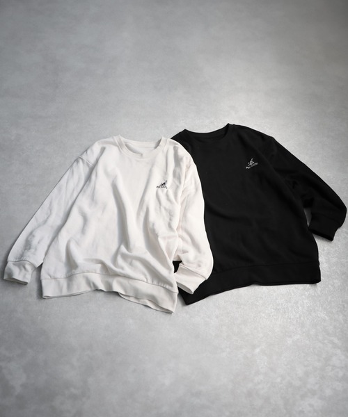 刺繍裏毛長袖プルオーバー（スウェット）｜antiqua（アンティカ）