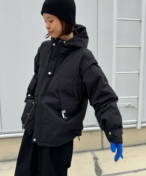 CANAL JEAN(キャナルジーン)の「SUPERTHANKS マウンテンパーカー(マウンテンパーカー・レディース・ブラック/クリーム・SMALL)」の8枚目の写真