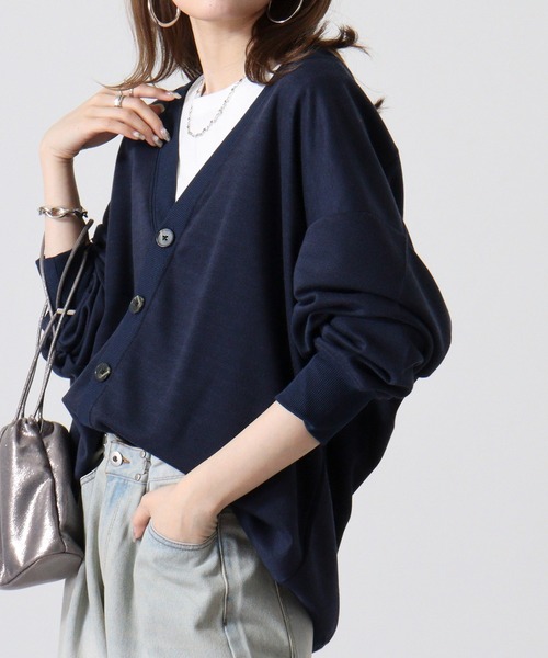 FUNALIVE（ファンアライブ）の「Simple plain cardigan / シンプル無地カーディガン unisex（カーディガン/ボレロ・メンズ・ブラック/杢グレー/ベージュ/ネイビー・XL/M/L）」の4枚目の写真