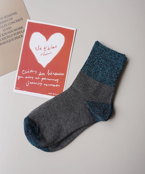 ammy.(エイミードット)の「【 ammy. / エイミードット 】 バイカラー ラメ ソックス(ソックス/靴下・レディース・ブラウン/ブラック×ゴールド/グレー/ブラック×シルバー・FREE)」の11枚目の写真