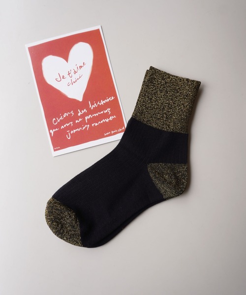 ammy.(エイミードット)の「【 ammy. / エイミードット 】 バイカラー ラメ ソックス(ソックス/靴下・レディース・ブラウン/ブラック×ゴールド/グレー/ブラック×シルバー・FREE)」の10枚目の写真
