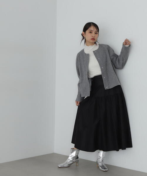 N.（N. Natural Beauty Basic）（エヌエヌナチュラルビューティーベーシック）の「起毛ニットソーカーディガン（カーディガン/ボレロ・レディース・ネイビー/グレー・MEDIUM）」の11枚目の写真