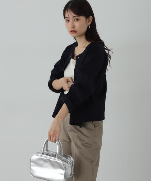 N.（N. Natural Beauty Basic）（エヌエヌナチュラルビューティーベーシック）の「起毛ニットソーカーディガン（カーディガン/ボレロ・レディース・ネイビー/グレー・MEDIUM）」の18枚目の写真