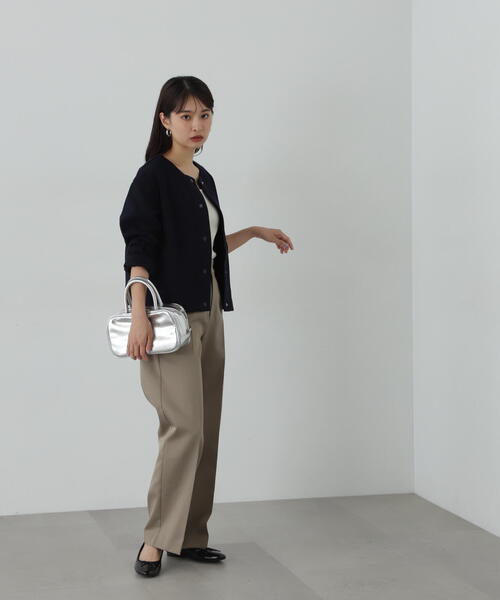 N.（N. Natural Beauty Basic）（エヌエヌナチュラルビューティーベーシック）の「起毛ニットソーカーディガン（カーディガン/ボレロ・レディース・ネイビー/グレー・MEDIUM）」の19枚目の写真