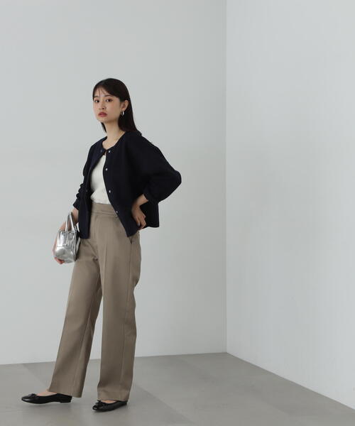 N.（N. Natural Beauty Basic）（エヌエヌナチュラルビューティーベーシック）の「起毛ニットソーカーディガン（カーディガン/ボレロ・レディース・ネイビー/グレー・MEDIUM）」の21枚目の写真