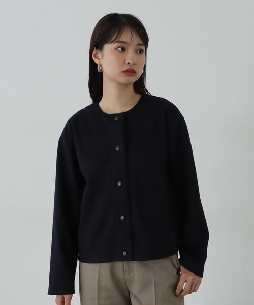 N.（N. Natural Beauty Basic）（エヌエヌナチュラルビューティーベーシック）の「起毛ニットソーカーディガン（カーディガン/ボレロ・レディース・ネイビー/グレー・MEDIUM）」の22枚目の写真