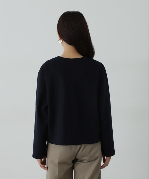 N.（N. Natural Beauty Basic）（エヌエヌナチュラルビューティーベーシック）の「起毛ニットソーカーディガン（カーディガン/ボレロ・レディース・ネイビー/グレー・MEDIUM）」の3枚目の写真