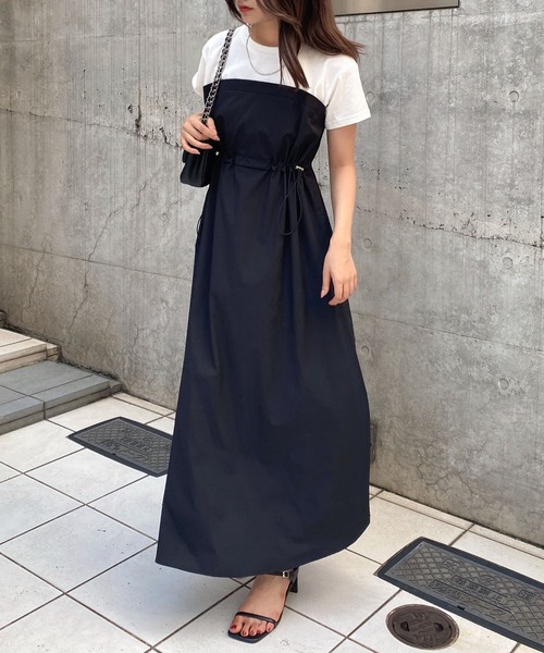 INGNI(イング)の「ベアドッキングワンピース(ワンピース・レディース・ホワイト×ブラック/ブラック×ブラック・M)」の4枚目の写真