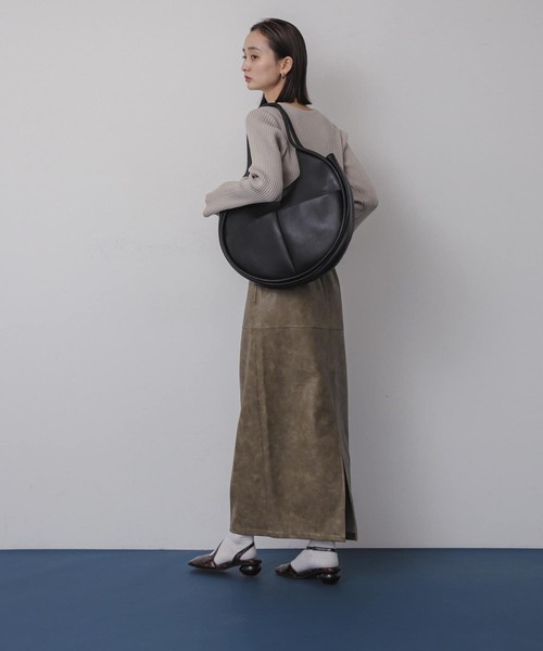 SENSE OF PLACE by URBAN RESEARCH(センスオブプレイスバイアーバンリサーチ)の「ヴィンテージレザーライクペンシルスカート(スカート・レディース・カーキ/アイボリー/ブラック・SMALL/MEDIUM)」の18枚目の写真