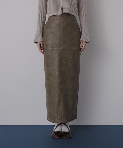 ジバンシー★美品★スカートスーツ★シルクウール★微光沢★ペンシルスカート ウールシルクブレンドピンストライプミディペンシルスカート