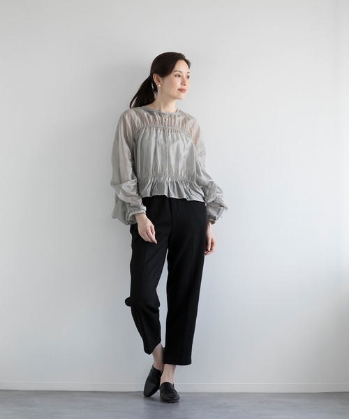 ブラウス シャツ 「DECADE CLASSIC」ラッフルドロストドルマンシアーブラウス レディース セール】【DECADE CLASSIC】ラッフルドロストドルマンシアー