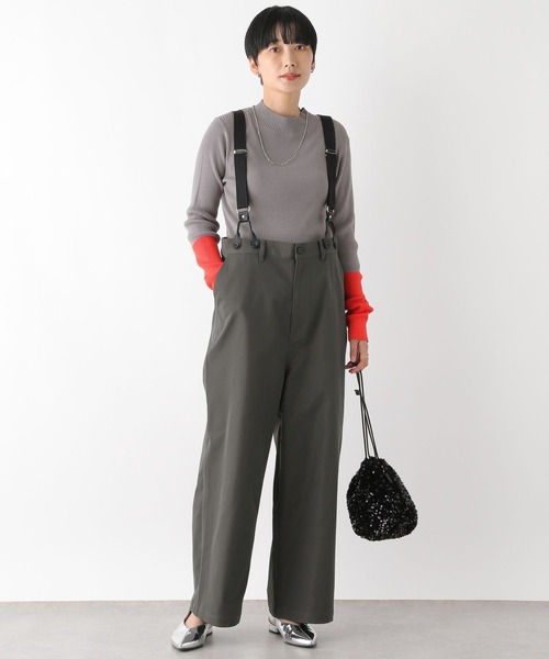 【大きいサイズ13号】エスプリミュール パンツスーツ ヘリンボーン カシミヤ混 セール】サス付きツイルパンツ 133623(その他パンツ)|LEPSIM