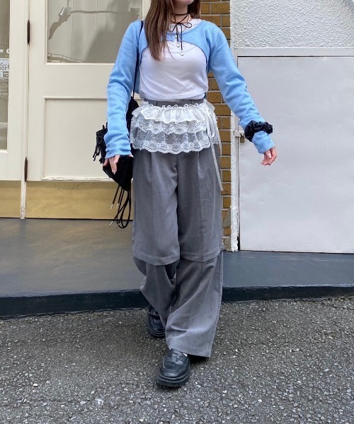 nemne store（ネンネストア）の「【Seoup】ニットボレロカーディガン（ニット/セーター・レディース・ライトブルー/杢グレー・SMALL/MEDIUM）」の7枚目の写真