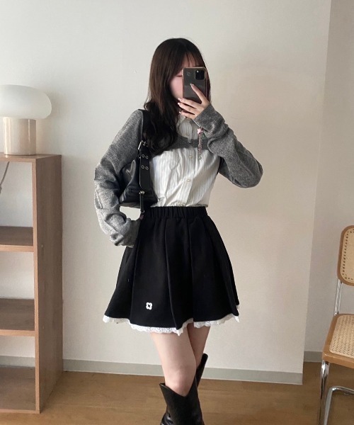 nemne store（ネンネストア）の「【Seoup】ニットボレロカーディガン（ニット/セーター・レディース・ライトブルー/杢グレー・SMALL/MEDIUM）」の14枚目の写真