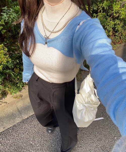 nemne store（ネンネストア）の「【Seoup】ニットボレロカーディガン（ニット/セーター・レディース・ライトブルー/杢グレー・SMALL/MEDIUM）」の15枚目の写真