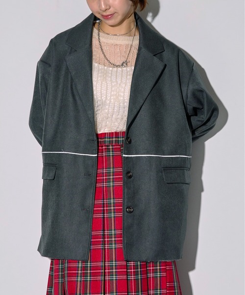 MAISON BREEZE reveur(メゾンブリーズレヴール)の「【MAISON BREEZE reveur】ヘザーエステルツイルダッドテーラージャケット DTK(テーラードジャケット・レディース・チャコールグレー/ブラック/ベージュ・FREE)」の21枚目の写真