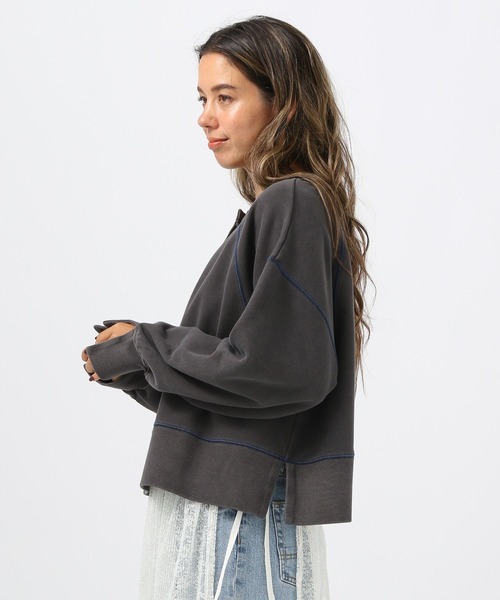 BAYFLOW（ベイフロー）の「【スタッフ企画】2WAYスウェットプルオーバー／YOU are YOU（スウェット・レディース・イエロー/ブラック・SMALL/MEDIUM）」の9枚目の写真