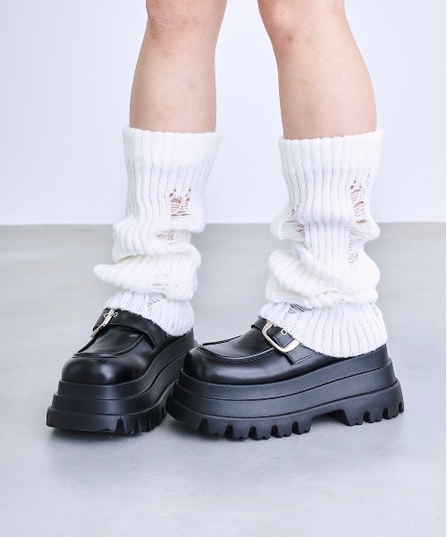 17HR(セブンティーンアワーズ)の「ダメージレッグウォーマー(レッグウォーマー・レディース・ブラック/ホワイト/ブラウン/グレー・FREE)」の12枚目の写真