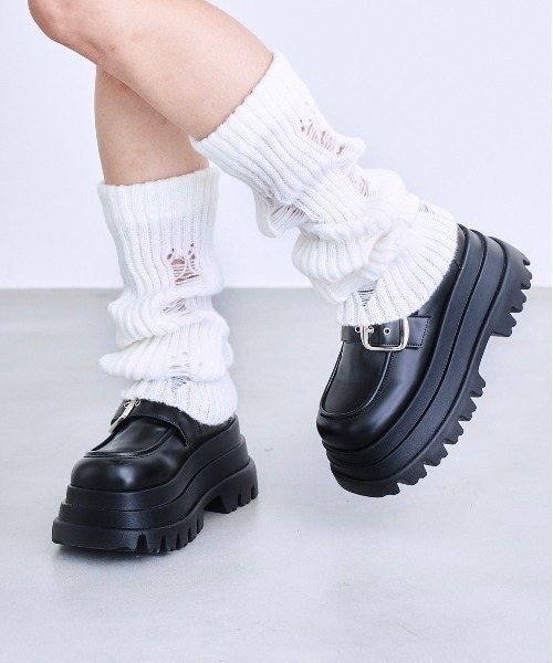 17HR(セブンティーンアワーズ)の「ダメージレッグウォーマー(レッグウォーマー・レディース・ブラック/ホワイト/ブラウン/グレー・FREE)」の13枚目の写真