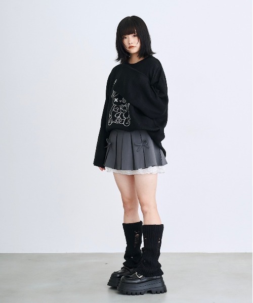 17HR(セブンティーンアワーズ)の「ダメージレッグウォーマー(レッグウォーマー・レディース・ブラック/ホワイト/ブラウン/グレー・FREE)」の20枚目の写真