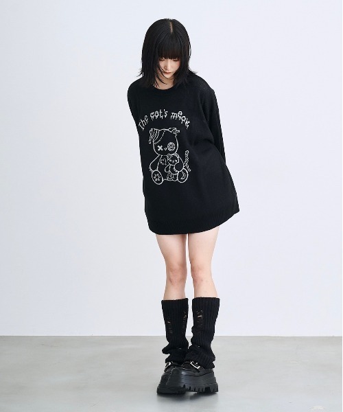 17HR(セブンティーンアワーズ)の「ダメージレッグウォーマー(レッグウォーマー・レディース・ブラック/ホワイト/ブラウン/グレー・FREE)」の21枚目の写真