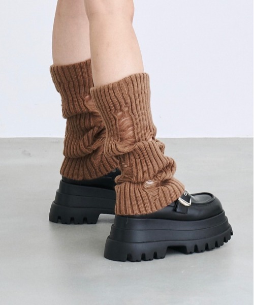 17HR(セブンティーンアワーズ)の「ダメージレッグウォーマー(レッグウォーマー・レディース・ブラック/ホワイト/ブラウン/グレー・FREE)」の19枚目の写真