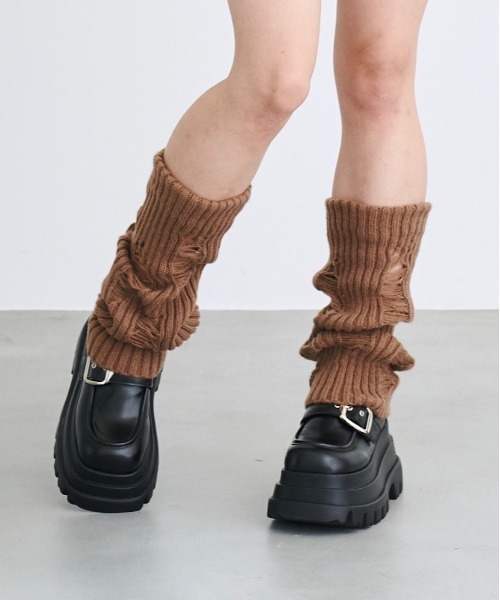 17HR(セブンティーンアワーズ)の「ダメージレッグウォーマー(レッグウォーマー・レディース・ブラック/ホワイト/ブラウン/グレー・FREE)」の18枚目の写真