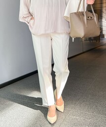 《セットアップ対応》ウォッシャブルウール調スリムパンツ