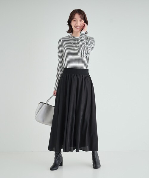 DRESKIP（ドレスキップ）の「◆きれいめにもモードにも　テレコパワショルトップス（Tシャツ/カットソー・レディース・イエロー/オフホワイト/ホワイト系5/ブラック・02/03/04）」の19枚目の写真