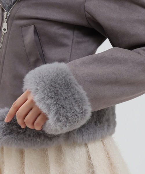 セール】スエードファーライダースブルゾン（ブルゾン）｜ASTORIA