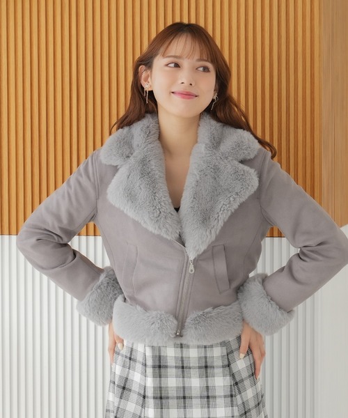 セール】スエードファーライダースブルゾン（ブルゾン）｜ASTORIA