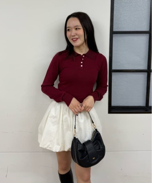 Chico（チコ）の「【500mlペットボトル収納可】リボンモチーフサークルバッグ（ショルダーバッグ・レディース・ブラック/レッド/アイボリー/ブラウン・FREE）」の10枚目の写真