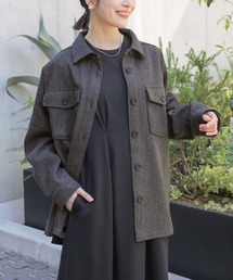 フェイクメルトンオーバーシャツ
