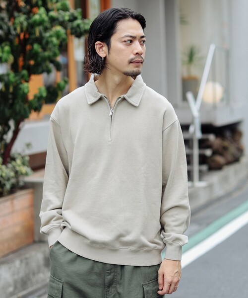 B:MING by BEAMS（ビーミングバイビームス）の「カラー ハーフジップ スウェット（スウェット・メンズ・ベージュ/ネイビー・SMALL/MEDIUM/LARGE/X-LARGE）」の5枚目の写真